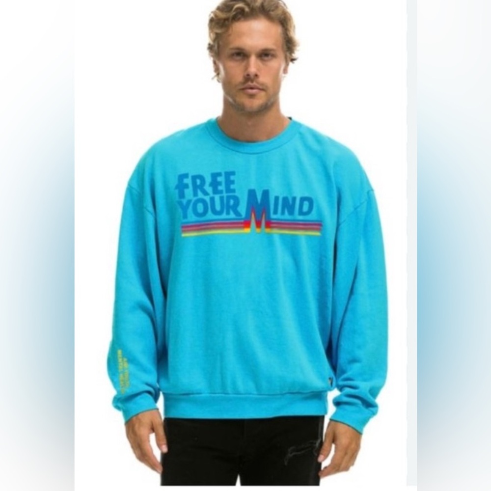 Aviator Nation “Free Your Mind” AIM Youth Mental Health Sweatshirt. Size Medium.